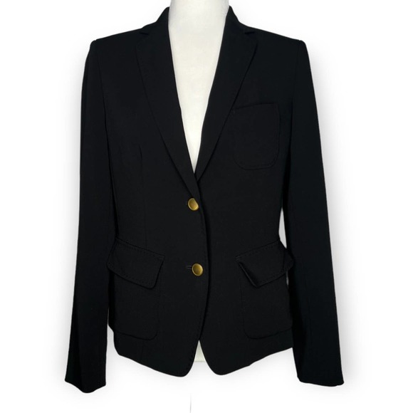 Uniqlo Classic Black Blazer Jacket with Gold Button Front Size Medium - Picture 1 of 12